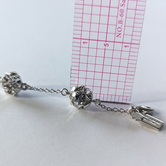 Kate Spade Silver, Clear Crystal Ball Cluster Lady Marmalade Chain Bracelet - Picture 8 of 9